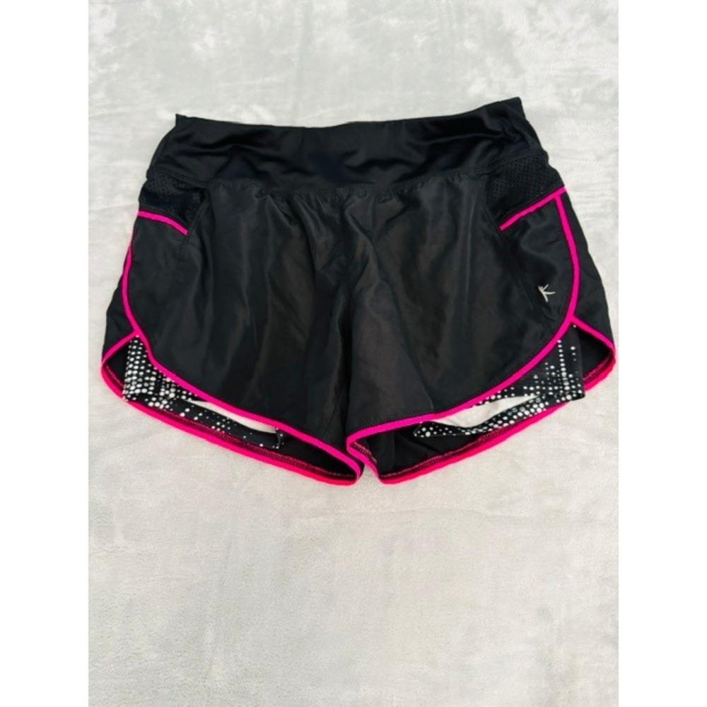 Danskin Now Dri-More Running Shorts‎ Women's S Black Pink Lined Athletic